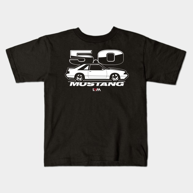 Foxbody 5.0 Ford Mustang Side LX HATCH Kids T-Shirt by LYM Clothing